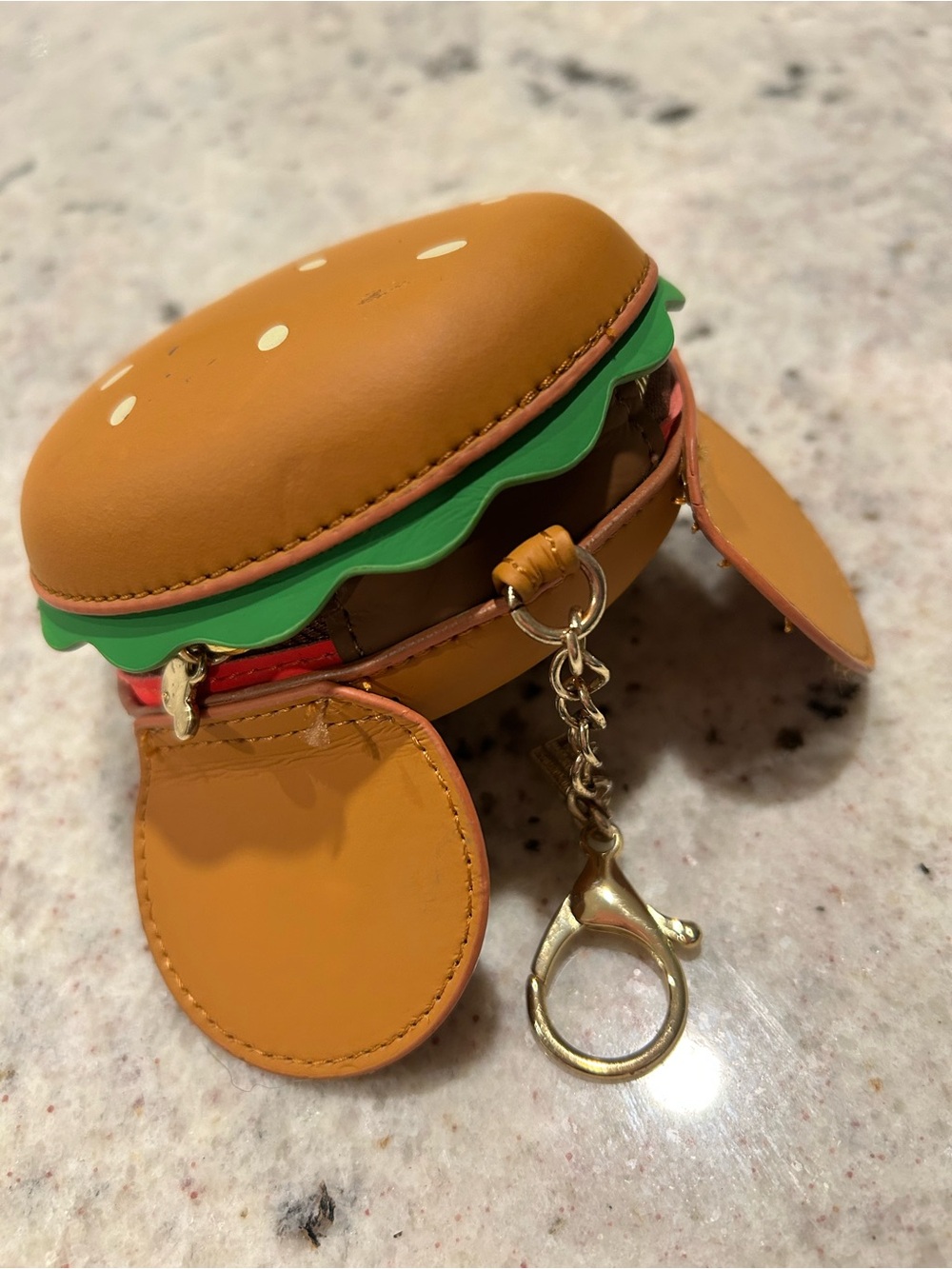 Disney Mickey Mouse Hamburger Coin Purse Keychain Bag Charm